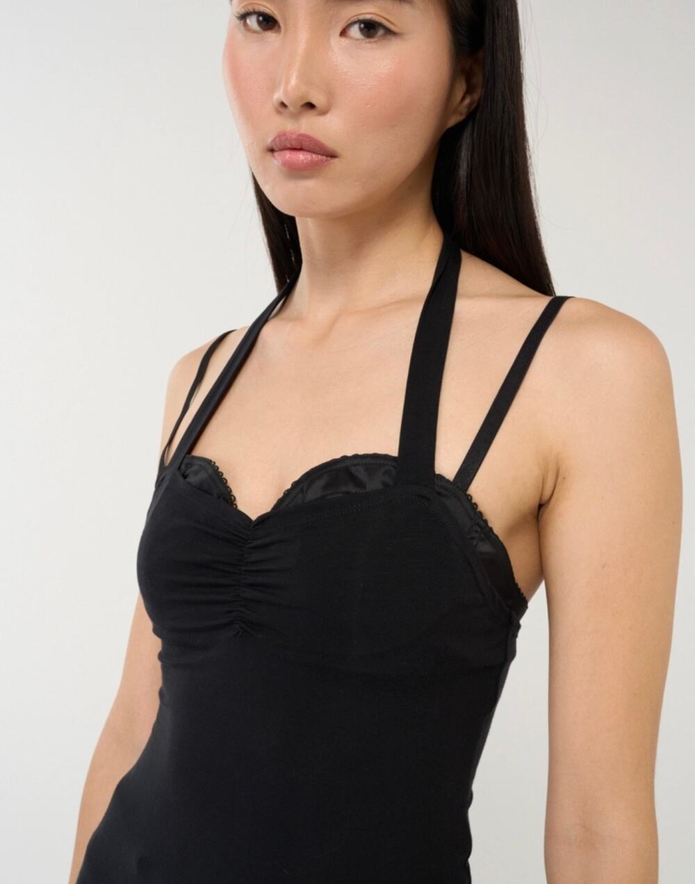 Miaou Pilar Top - Black Halter - Built-in Bra - Size M